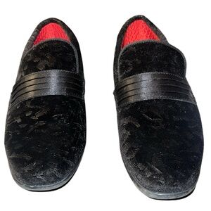 Robert David Boys Black and Red Dress Loafers Size 3